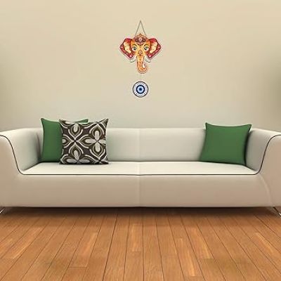 Elephant Evil Eye Wooden  Wall Hanging Living room Home Decoration Modern Artworks Gift Items for Friend